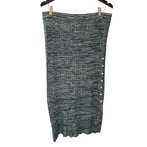 House of Harlow ribbed midi length knit ribbed skirt